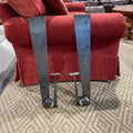 1990's Festa & Co. Postmodern Glen Allen Stone and Steel Sculpture Candle Sconces Set of 2, 9"x 25.5"x 5"