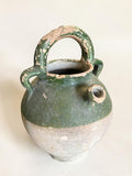 19th-century French green-glazed terracotta  cruche pot from Provence