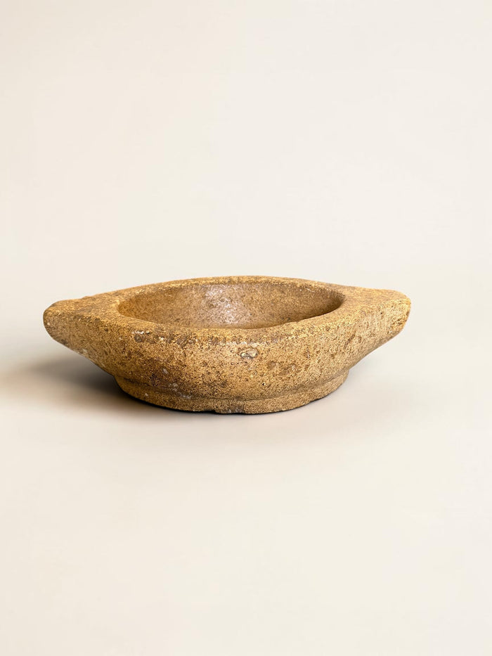 19th century, Southern Indian, yellow stone mortar