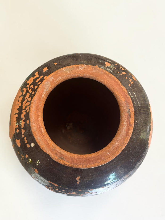 19th century terracotta oil pot