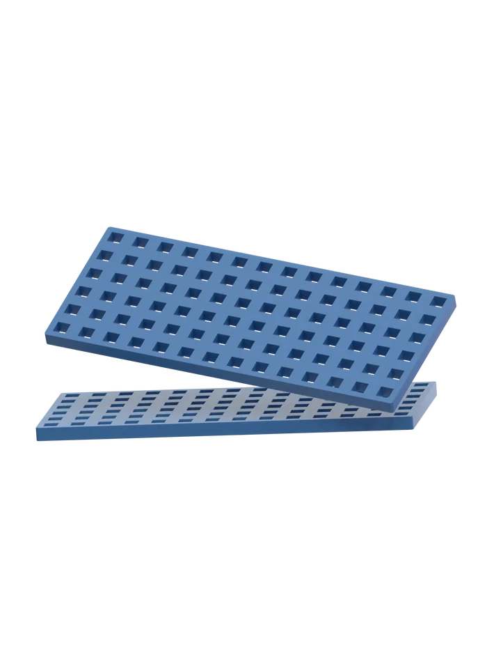 2 pcs Rectangular Baseplates - Blue