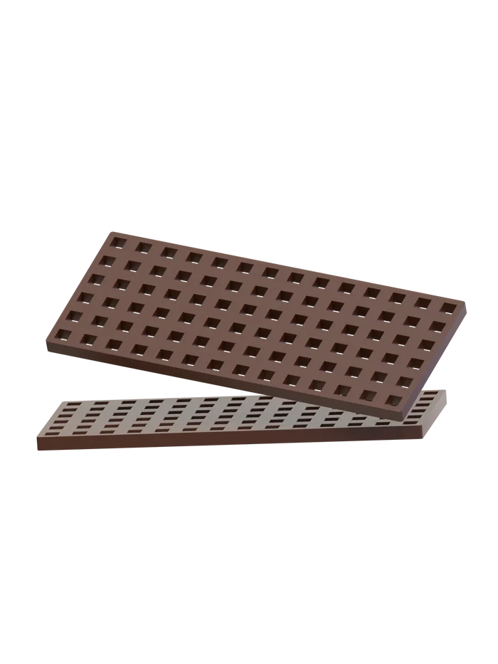 2 pcs Rectangular Baseplates - Brown