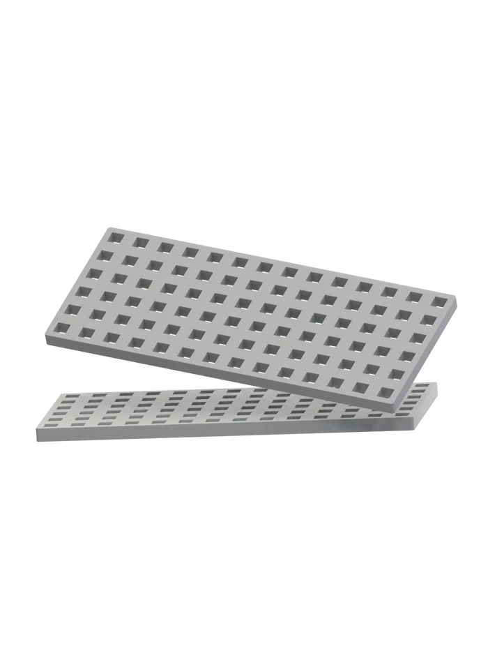 2 pcs Rectangular Baseplates - Gray