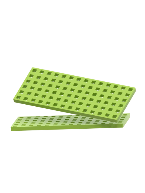 2 pcs Rectangular Baseplates - Lime Green