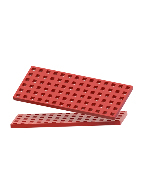 2 pcs Rectangular Baseplates - Red