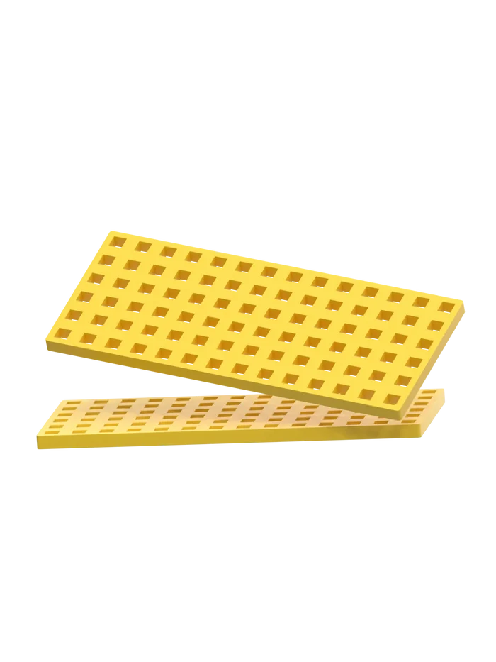 2 pcs Rectangular Baseplates - Yellow