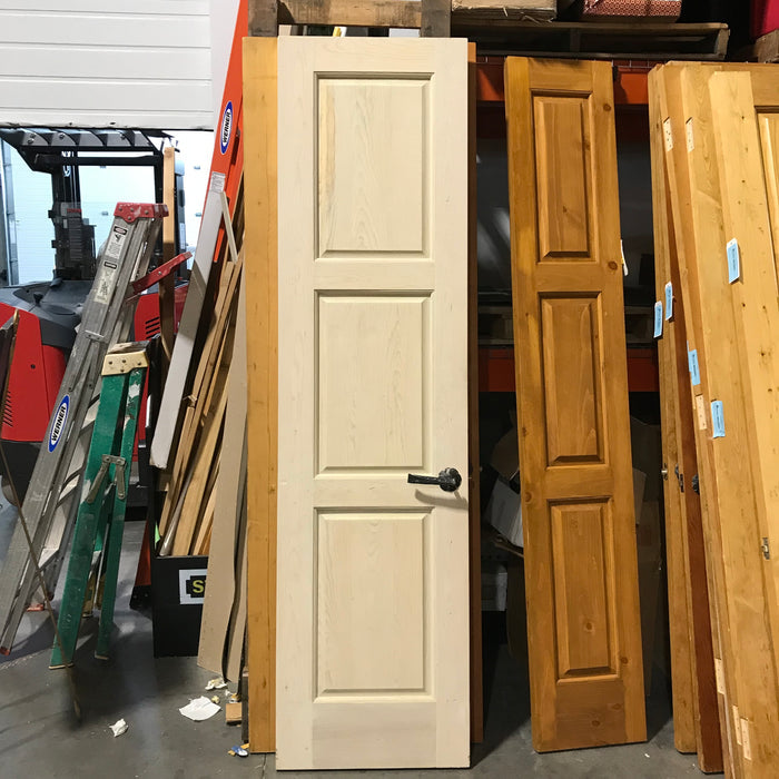 23.75"x 90"x 1.75" White Wased Distressed 3 Panel Interior Door
