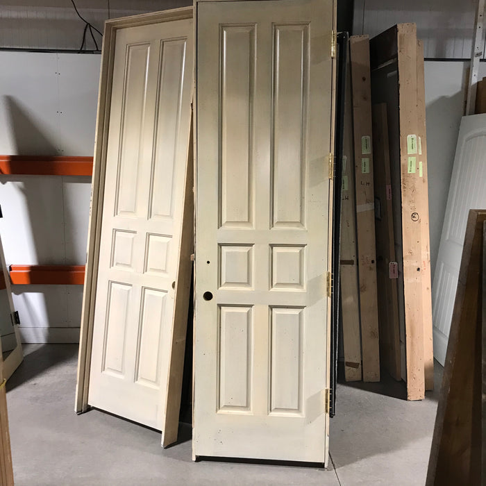 29.25" x 98.25" Rough Opening with Jamb 6 Panel Colonial Interior Door LH