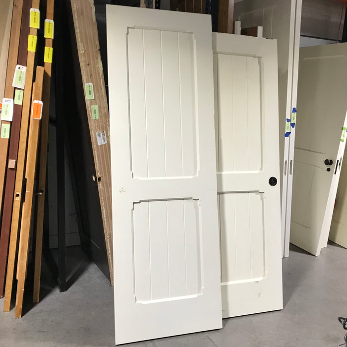 29.75"x 88.75"x 2.25" Cream 2 Vertical Panel Interior Door LH