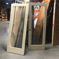 30"x 29.75"x 1.25" White Single Pane Glass Panel French Doors PAIR
