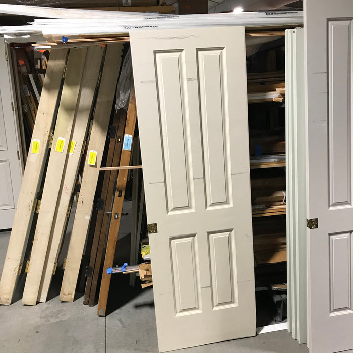 30"x 89.5"x 1.5" Solid Wood Painted 4-Panel Pocket Door