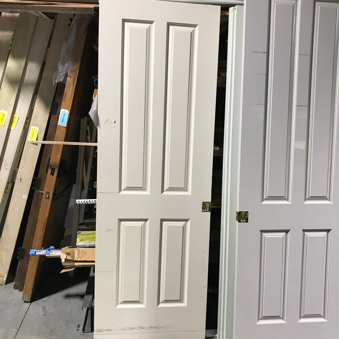 30"x 89.5"x 1.5" Solid Wood Painted 4-Panel Pocket Door