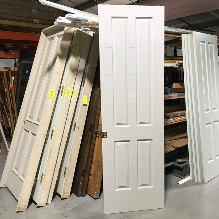 30"x 96"x 1.5" Solid Wood Painted 4-Panel Pocket Door