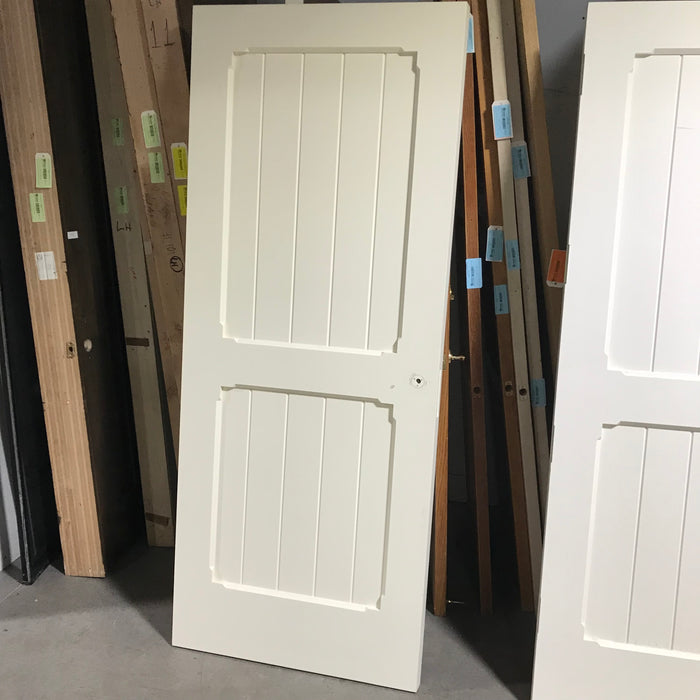 33.75"x 83.25"x 2.25" Cream Vertical Lined 2 Panel Interior Door LH