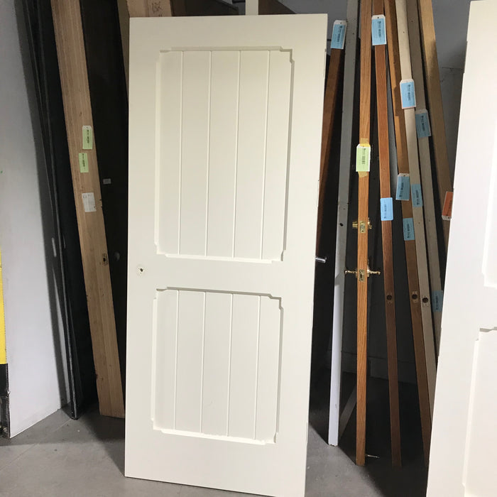 33.75"x 83.25"x 2.25" Cream Vertical Lined 2 Panel Interior Door LH
