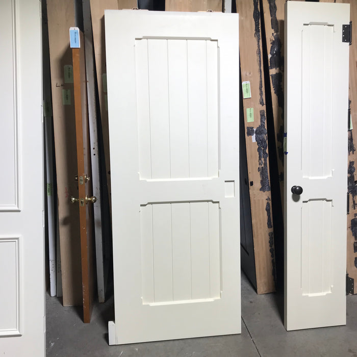 33.75"x 84.75"x 2.25" Cream Vertical Lined 2 Panel Pocket Door