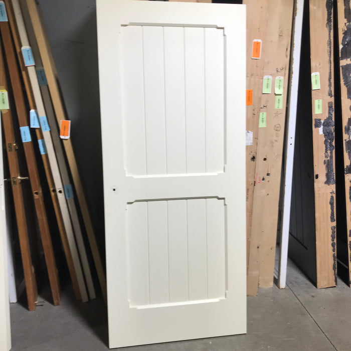 35.75"x 83.5"x 2.25" Cream Vertical Lined 2 Panel Interior Door RH
