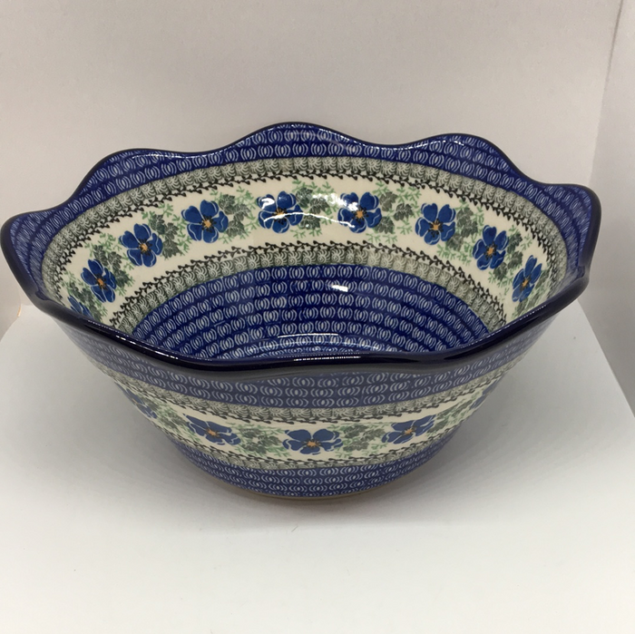 693 ~ Bowl ~ Wavy Edge ~ Large ~ 12" ~ Morning Glory