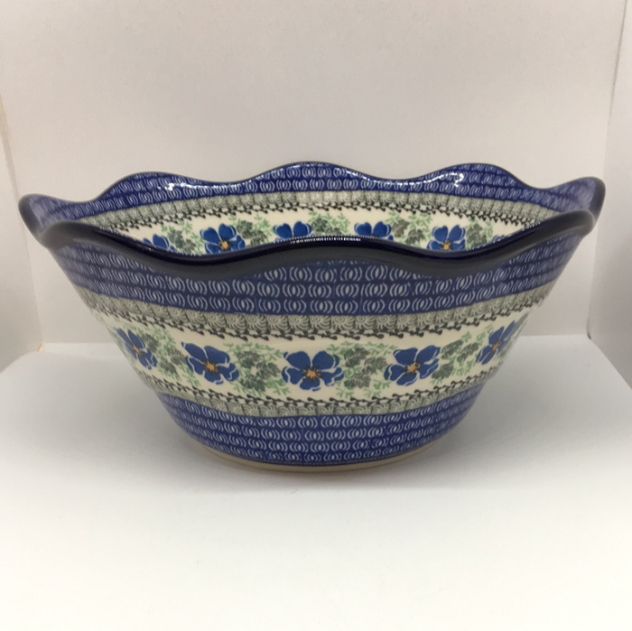693 ~ Bowl ~ Wavy Edge ~ Large ~ 12" ~ Morning Glory