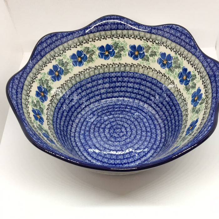 693 ~ Bowl ~ Wavy Edge ~ Large ~ 12" ~ Morning Glory