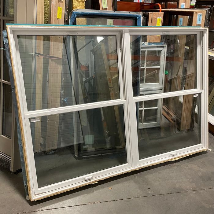 82.5"x 57"x 4.5" White Metal Clad Double Hung Exterior Window