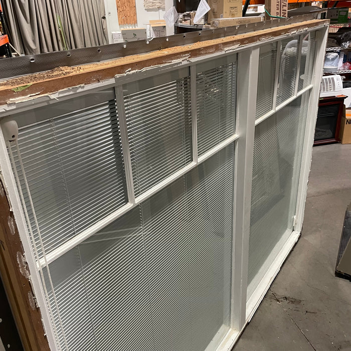 84.25"x 60.25"x 6.5" White Metal Clad Double Fixed Exterior Window