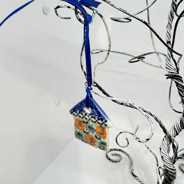 Flat Christmas House Ornament U-E2