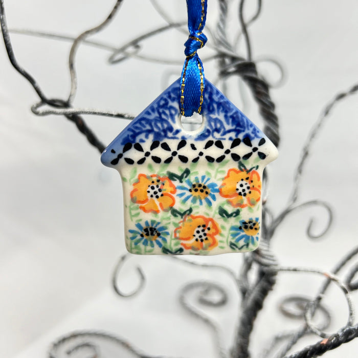 Flat Christmas House Ornament U-E2