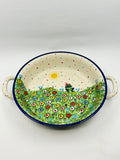 Baker ~ Round w/ Handles ~ 8 inch ~ U4877 ~ U6*