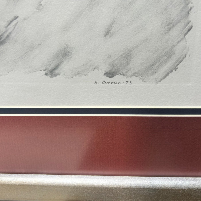 A. Coleman 1993 Water color "The Masks" 34.5"x 23.5"