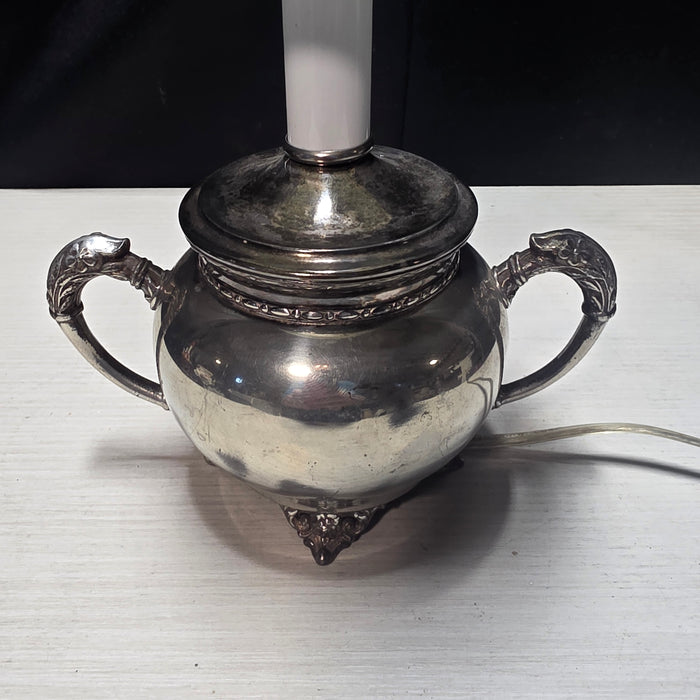 Adorable Mini Metal Repurposed Sugar Dish Table Lamp 7"x5"x12"