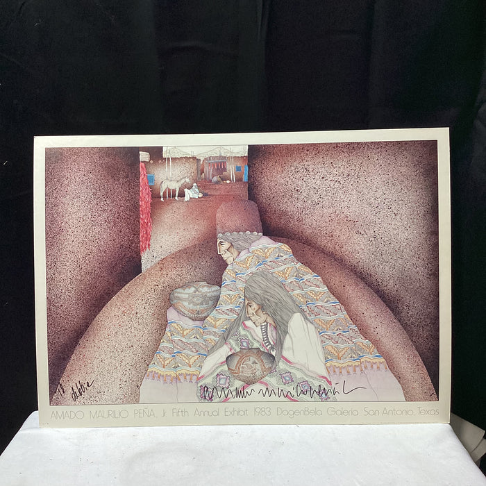 Amado Maurilio Peña Jr. Signed 1983 Exhibit Poster 35" x 25"