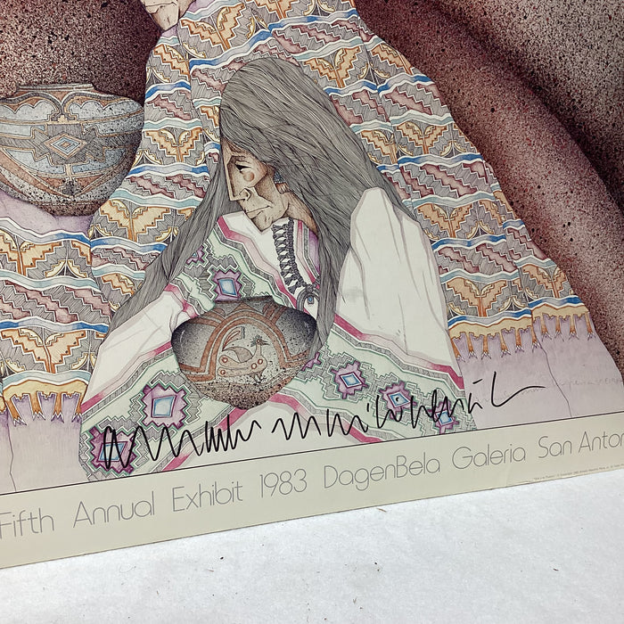 Amado Maurilio Peña Jr. Signed 1983 Exhibit Poster 35" x 25"