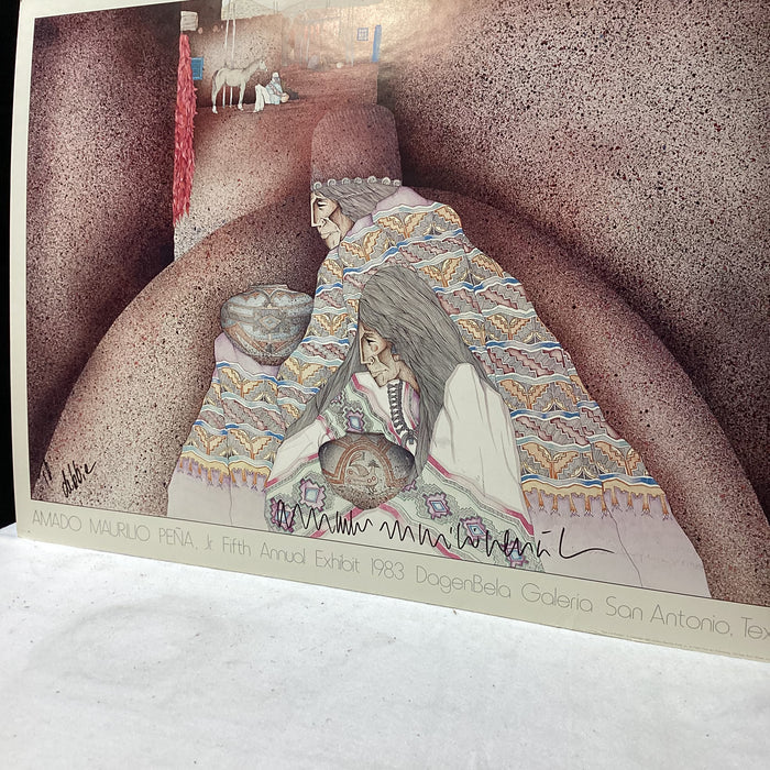 Amado Maurilio Peña Jr. Signed 1983 Exhibit Poster 35" x 25"