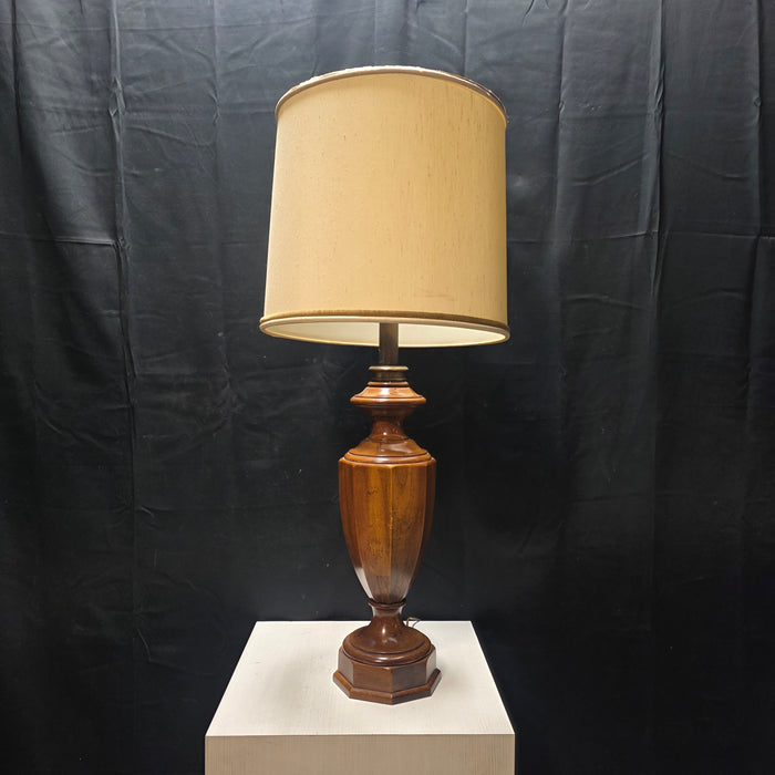 American Colonial 1960's TALL Wood Table Lamp 18"Dx43"