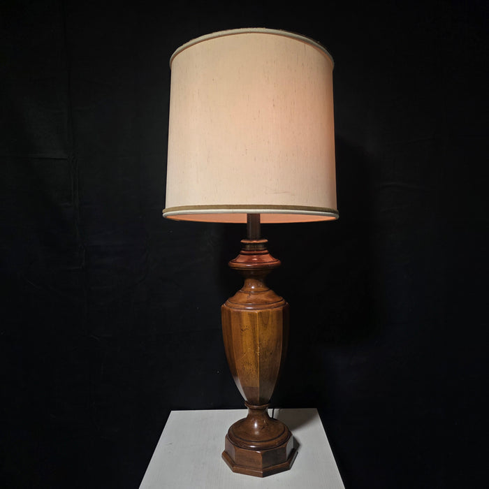 American Colonial 1960's TALL Wood Table Lamp 18"Dx43"