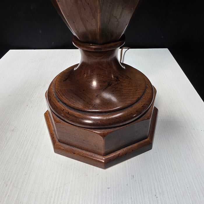American Colonial 1960's TALL Wood Table Lamp 18"Dx43"