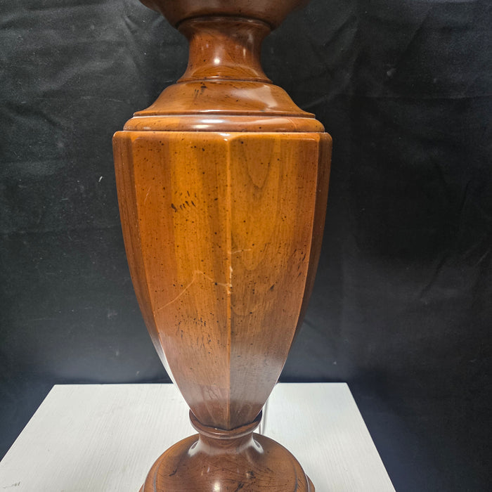 American Colonial 1960's TALL Wood Table Lamp 18"Dx43"