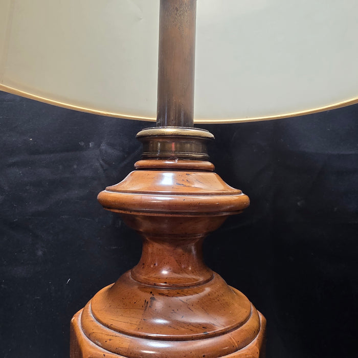 American Colonial 1960's TALL Wood Table Lamp 18"Dx43"