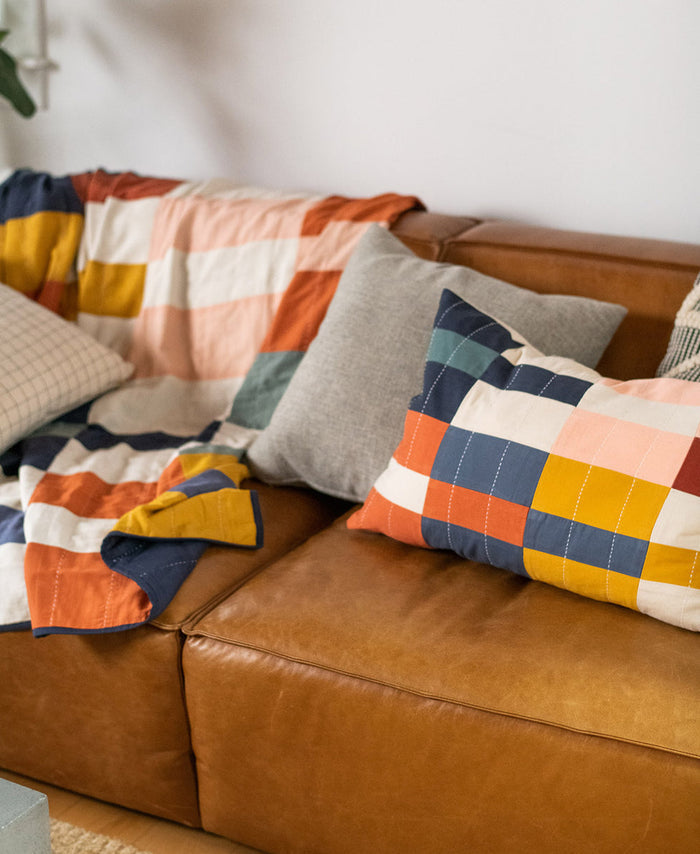 Anchal Multi-Check Lumbar Pillow PLLCC