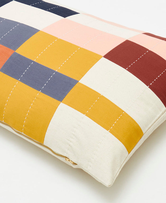 Anchal Multi-Check Lumbar Pillow PLLCC