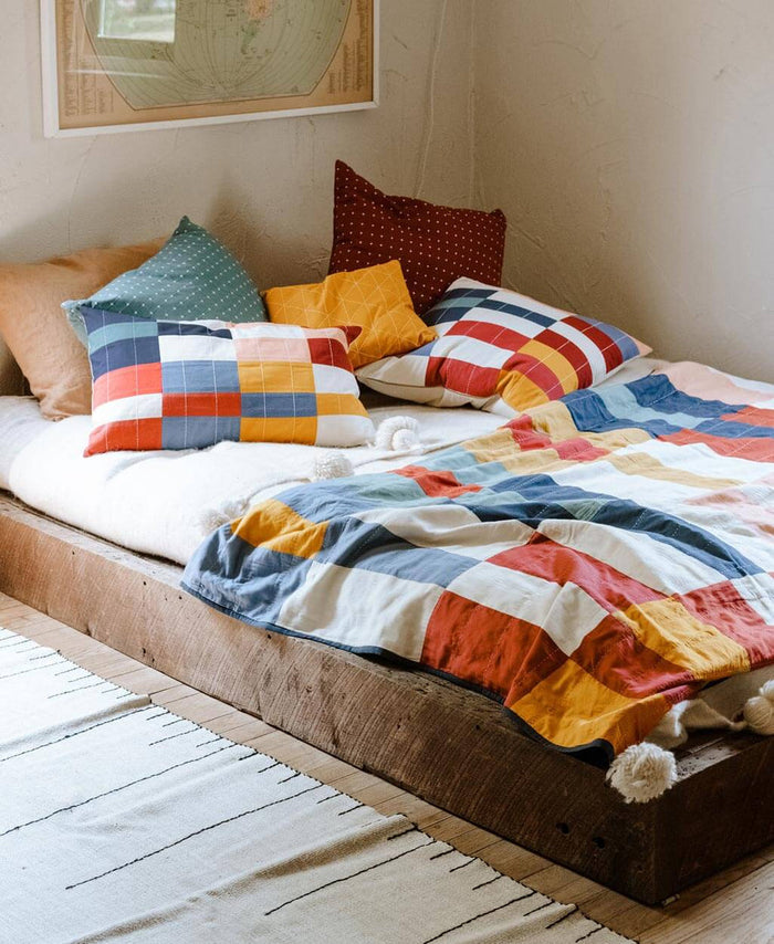 Anchal Multi-Check Lumbar Pillow PLLCC