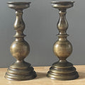 Antique Brass Baluster Candlesticks, 5.5"x 12.75"