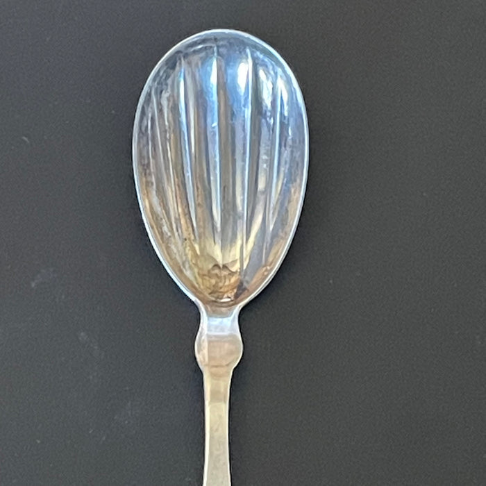 Antique Coin Silver Berry Spoon By Blake&Robinson, Worcester,Ma 1864-1872