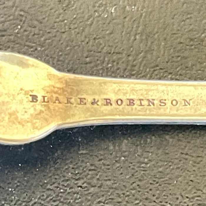 Antique Coin Silver Berry Spoon By Blake&Robinson, Worcester,Ma 1864-1872