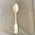 Antique Coin Silver Fiddleback Serving Spoon, 8.25"