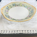 Antique Porcelain Nippon Handpainted Gilt Edged Embossed Flowers Bowl, 11"x 1.5"