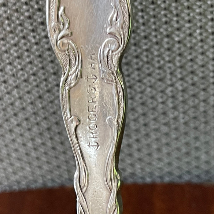 Antique Rogers AA "Alhambra" Silverplate Baby Food Pusher Made 1907, 4"