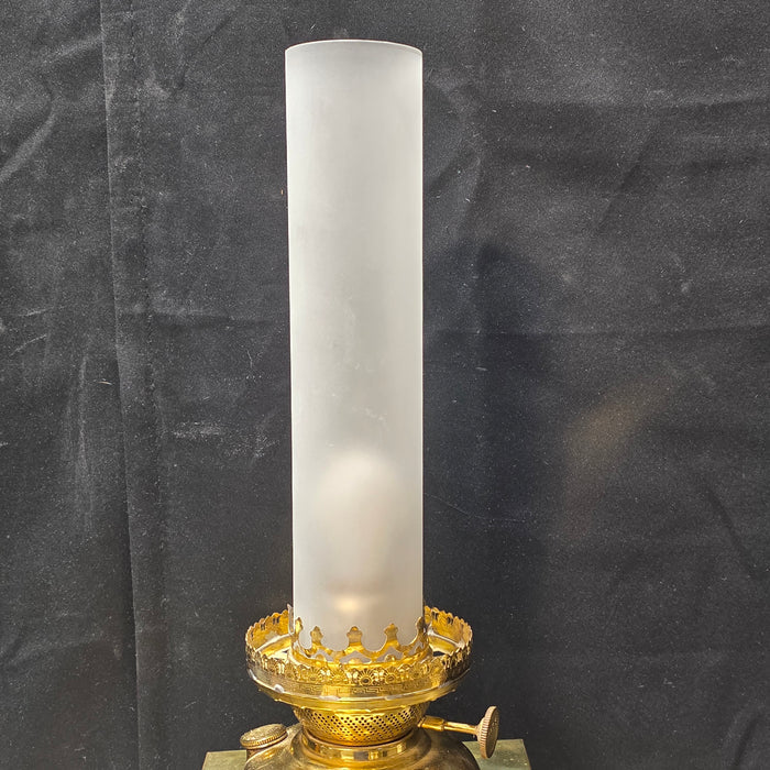 Antique Success Railroad Oil Lamp Made Modern Brass Case Electric Light 7.5"x7.5"x23.75"