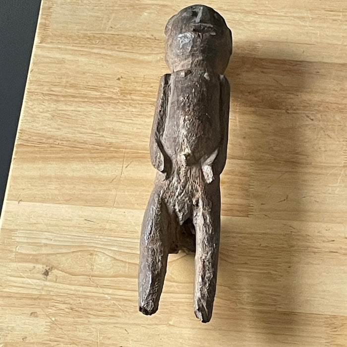 Antique West African Primitive Hand Carved Wood Lobi Bateba Phuwe Shrine Protection Figurine, 3.25"x 14"